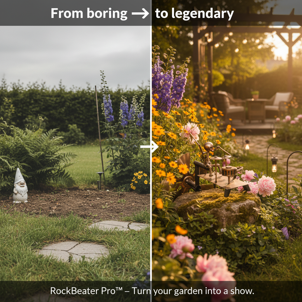 RockBeater Pro - Handmade Garden Wind Drummer Sculpture