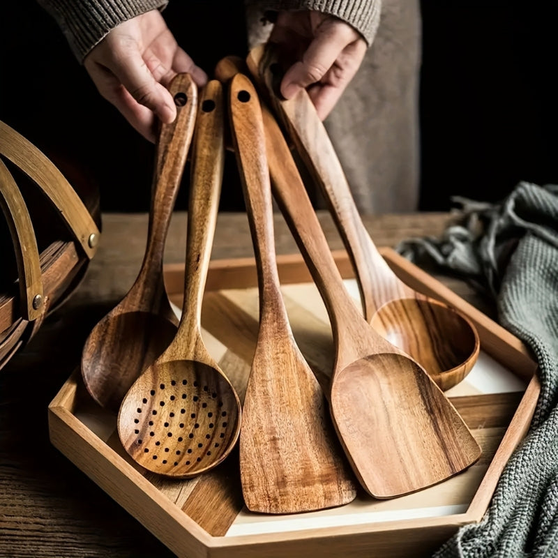 NordicChef – Luxury 5-Piece Wooden Kitchen Utensil Set