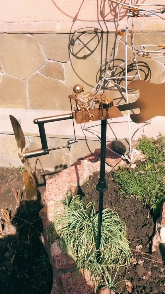 RockBeater Pro - Handmade Garden Wind Drummer Sculpture