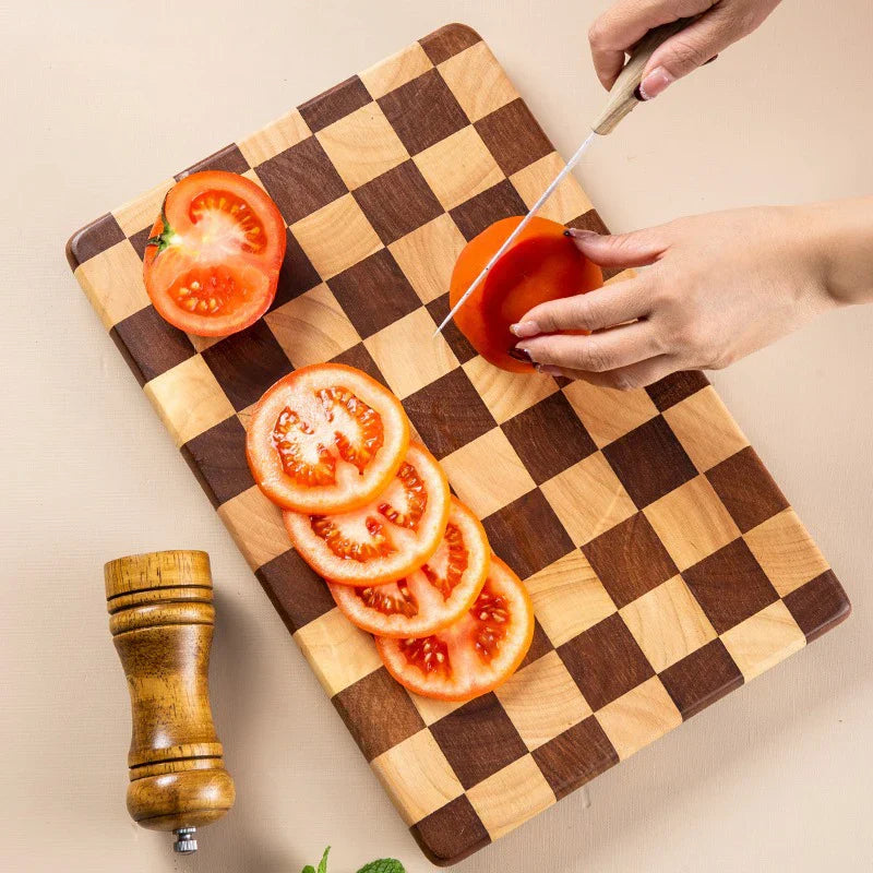 WoodElegance - Acacia Wood Cutting Board with Non-Slip Base
