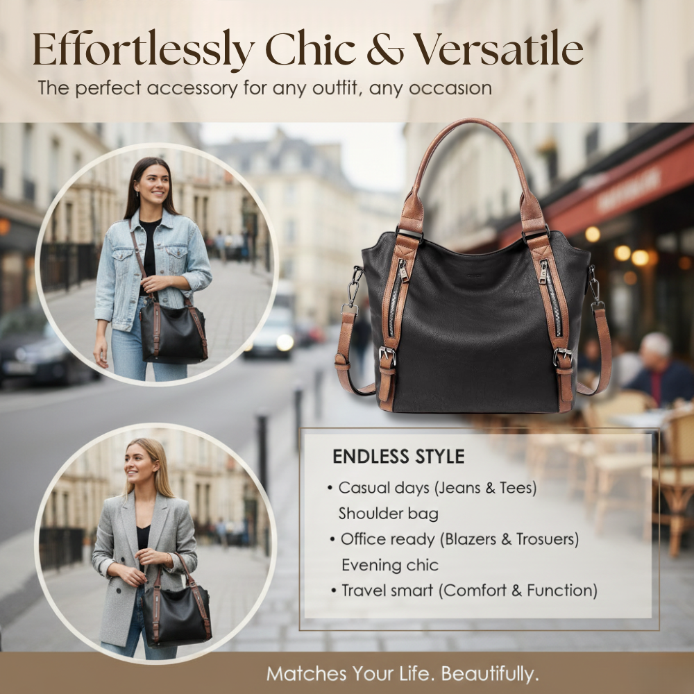 Everyday Structured Tote Bag with Zip Closure