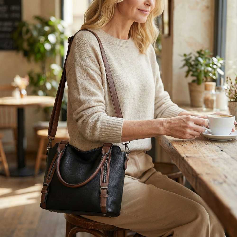 Everyday Structured Tote Bag with Zip Closure