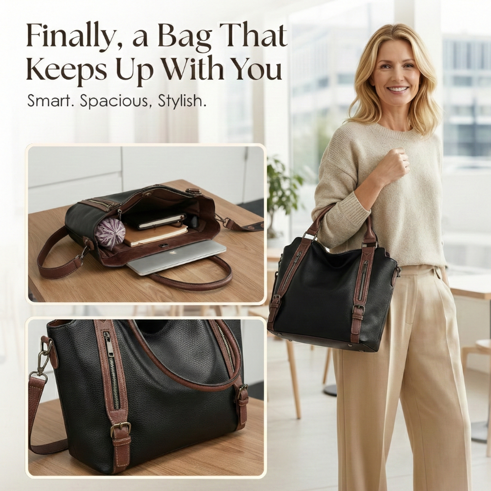 Everyday Structured Tote Bag with Zip Closure