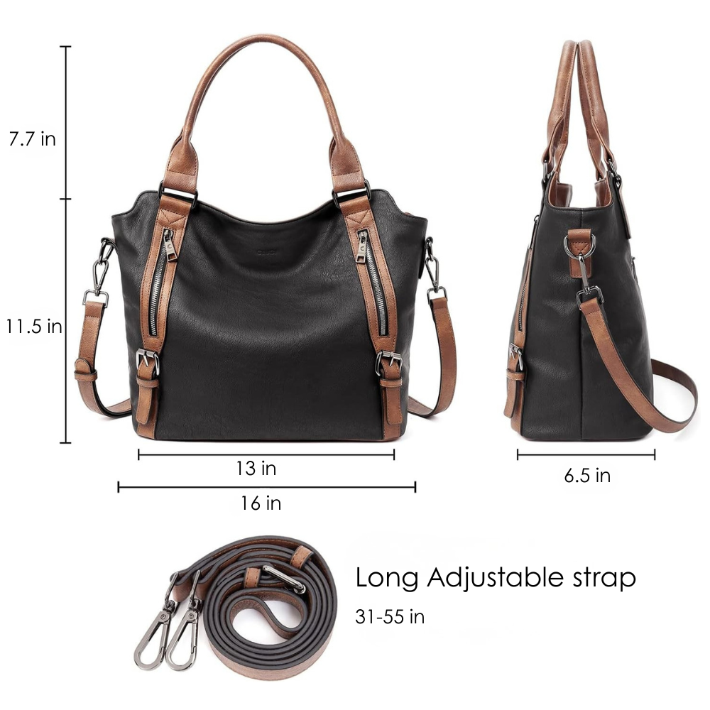 Everyday Structured Tote Bag with Zip Closure