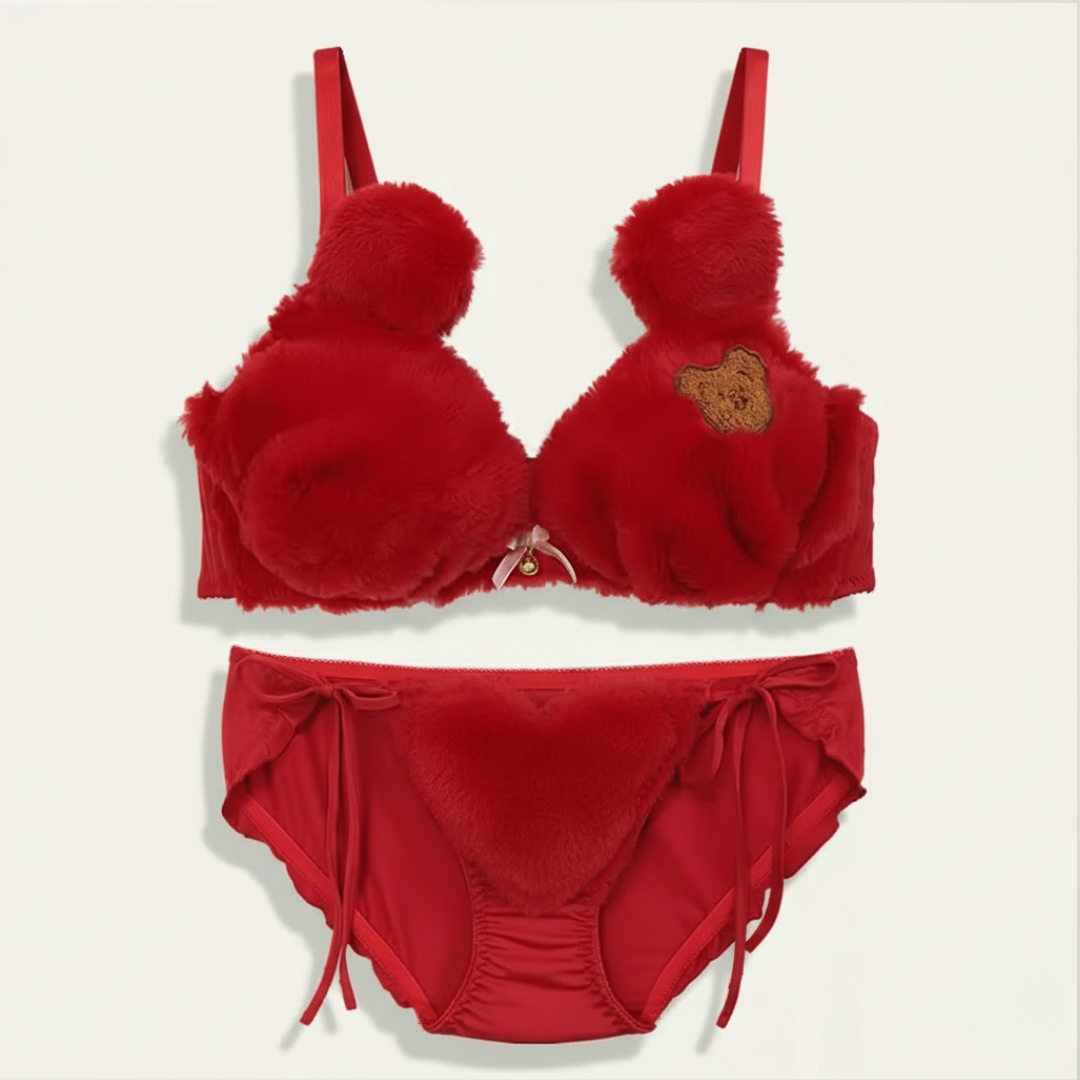 Cozyelle - Soft Plush Cute Lingerie Set