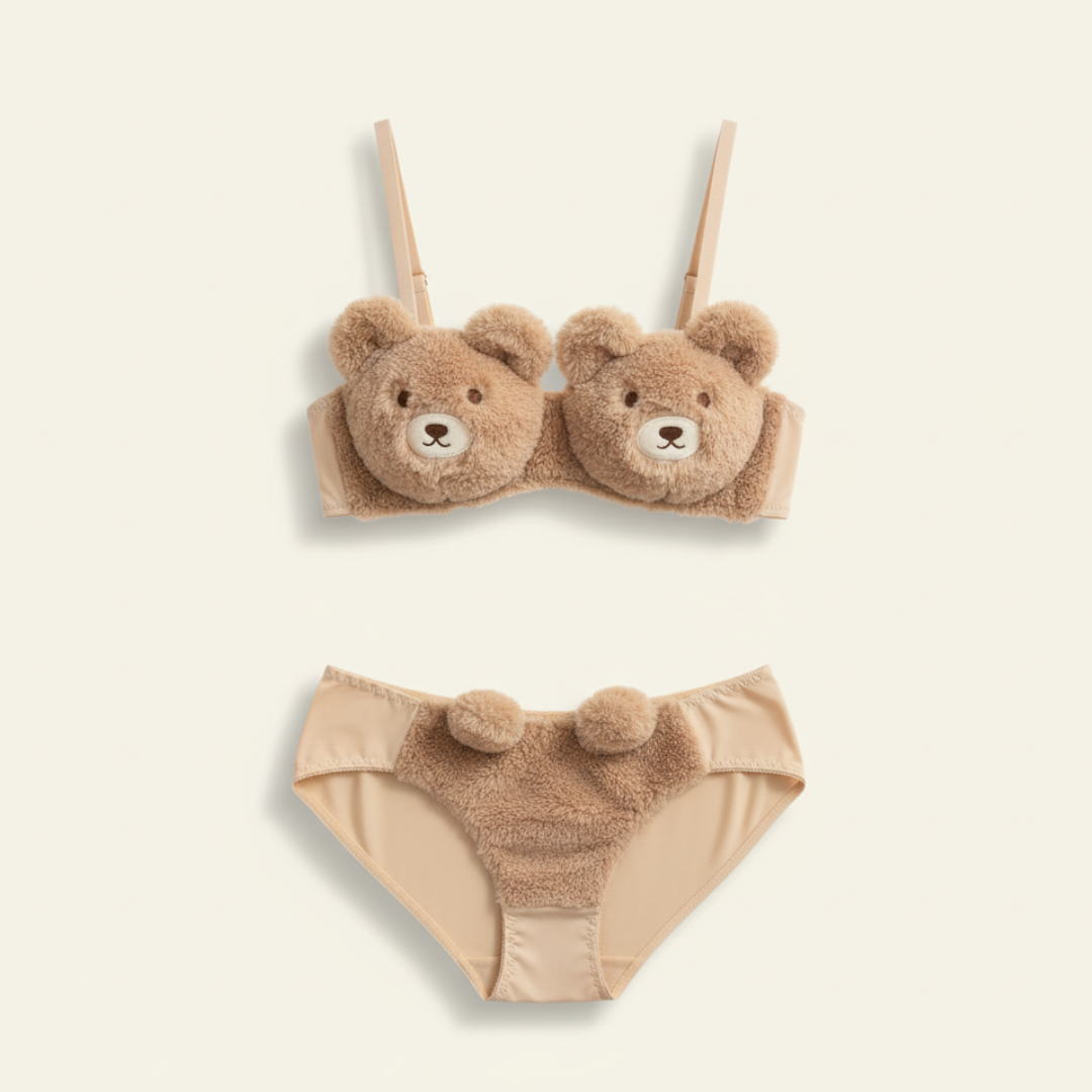 Cozyelle - Soft Plush Cute Lingerie Set