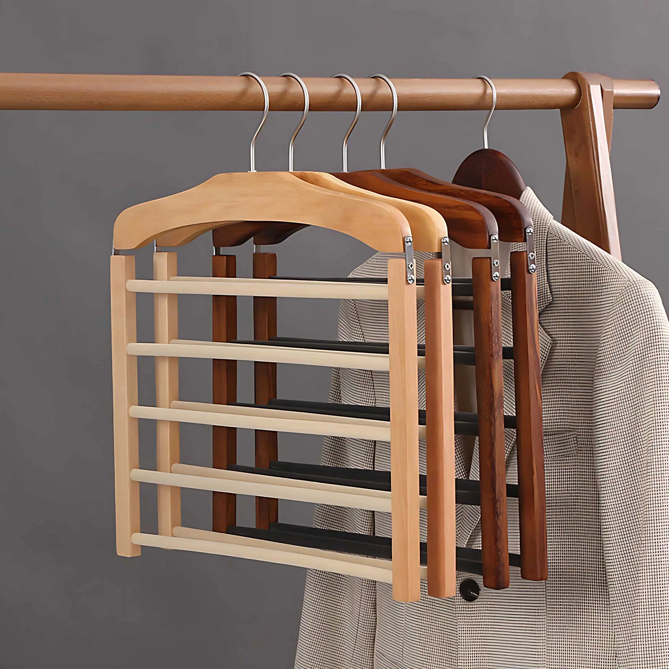 Varden Space-Saving Multi-Tier Wooden Hanger