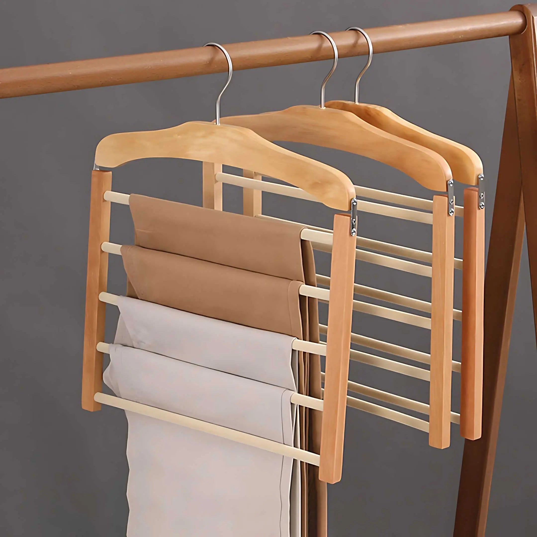 Varden Space-Saving Multi-Tier Wooden Hanger