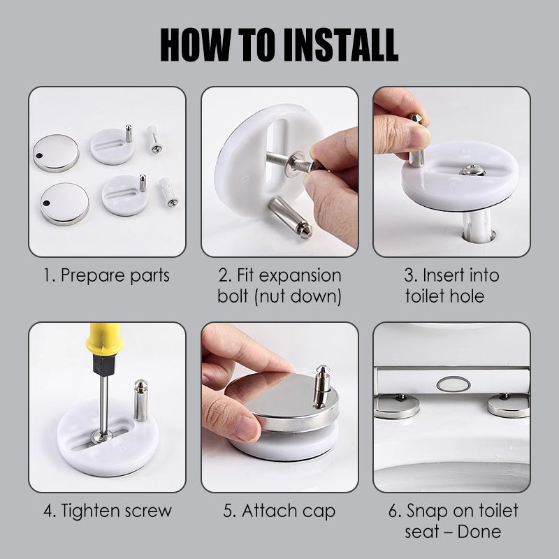Toilet Seat Fixing Bolts – Universal Stainless Steel Mounting Kit