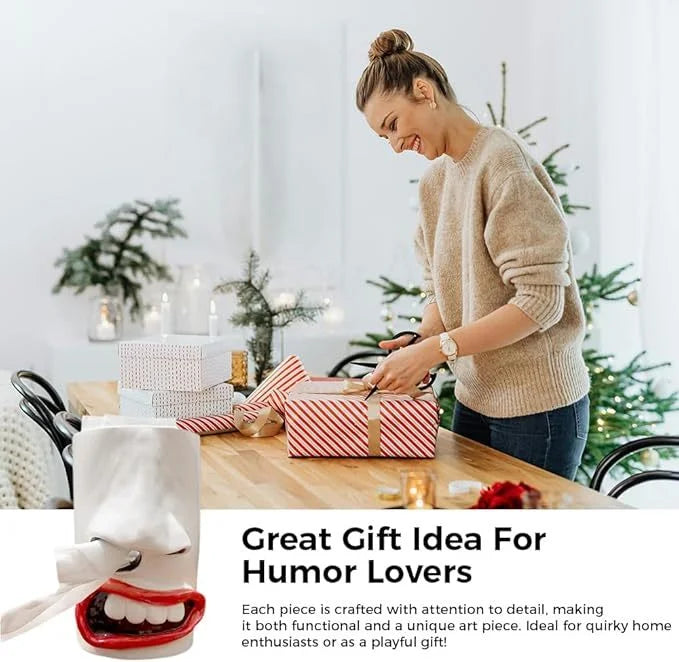 HappyFace - Caixa de Lenços Divertida Feita à Mão