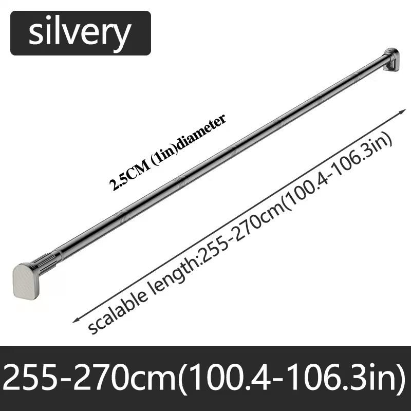 Drill-Free - Adjustable Tension Rod for Closet and Bathroom