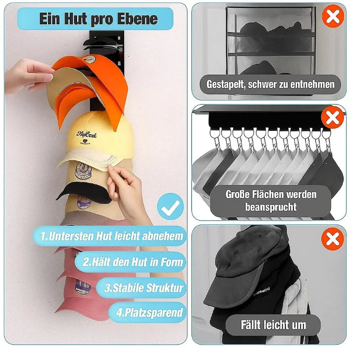 Wall Mounted Hat Rack – Space-Saving Cap Organizer
