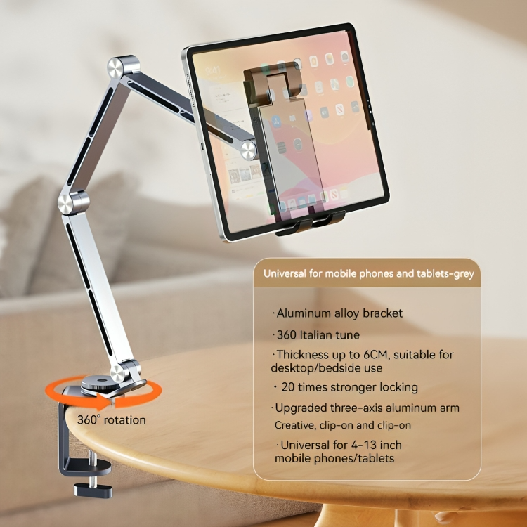 EliteStand - Adjustable Aluminum Tablet & Phone Desk Mount Stand