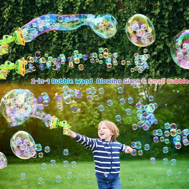 MiniDino Portable Dinosaur Bubble Blaster Toy