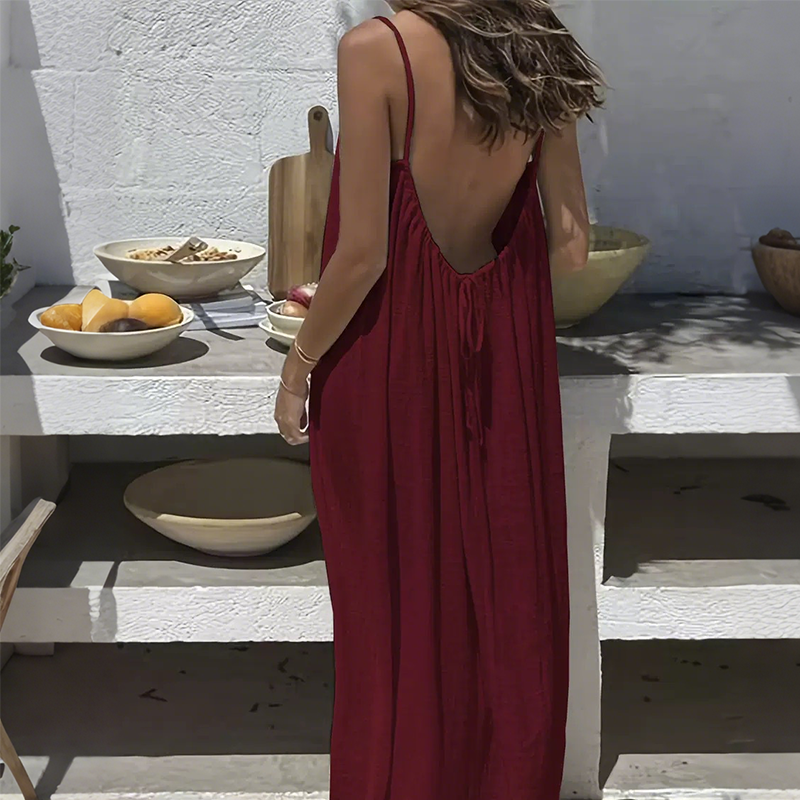 Women's Loose Fit Maxi Dress with Spaghetti Straps
