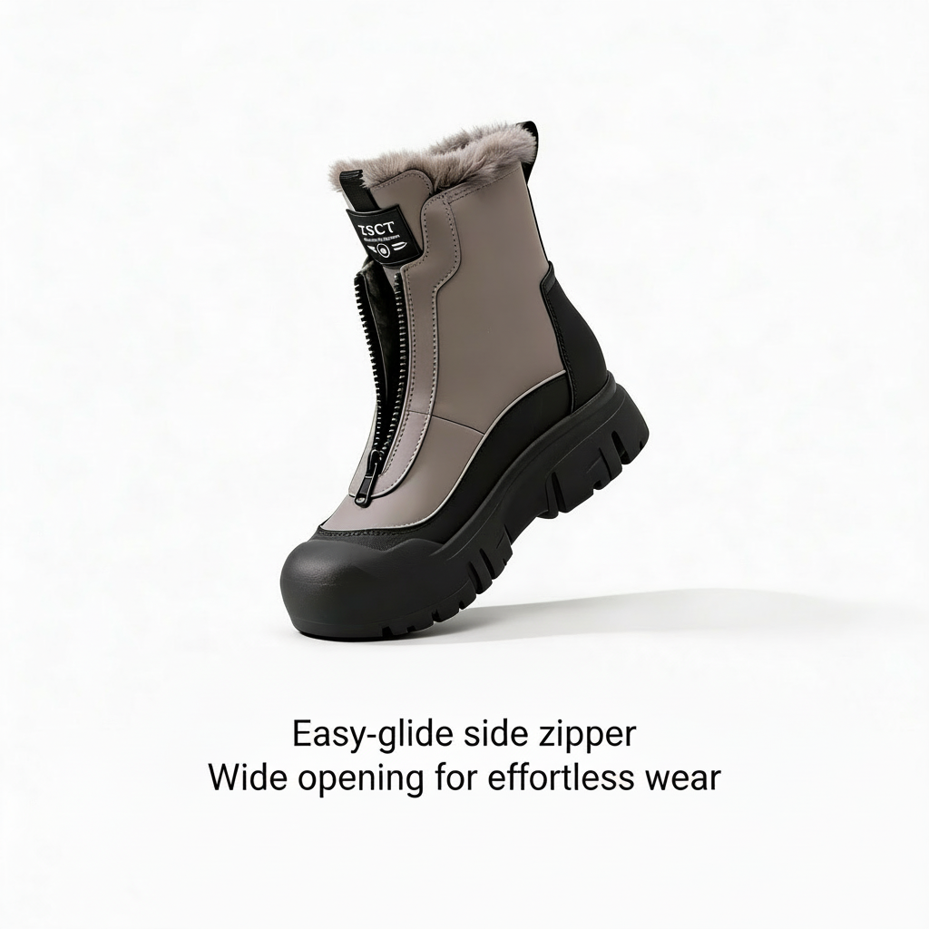 Insulated Zip Winter Boots for Cold-Weather Wear