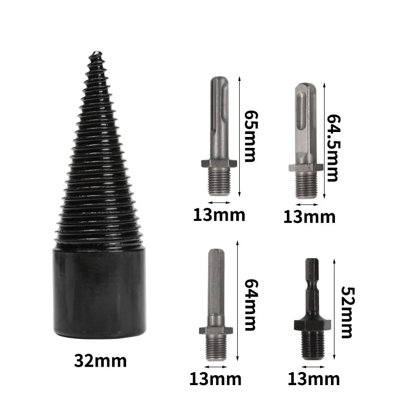 SplitForce – Drill Cone Wood Splitter with 4 Handles