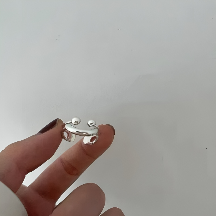 PositiviRing – säädettävä avoin Smiley Face -sormus