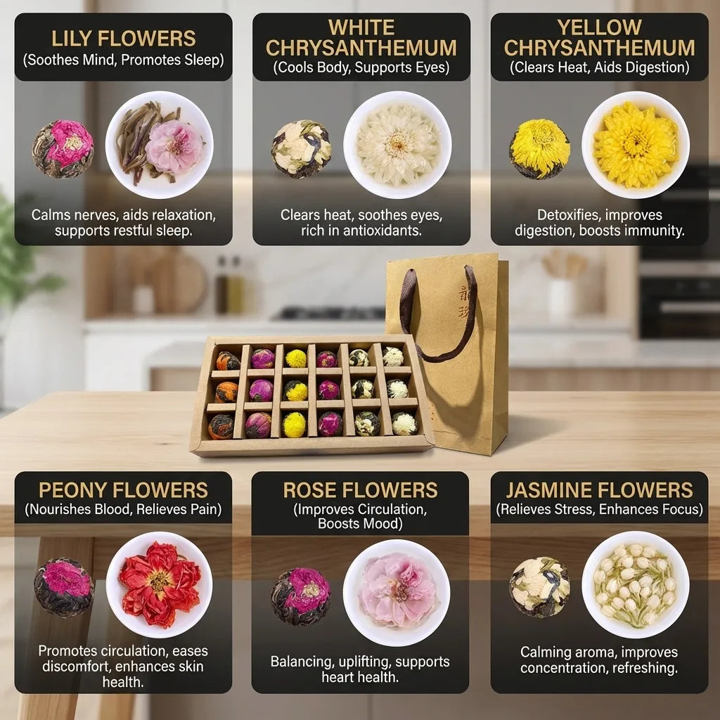 Blooming Pu-erh Flower Tea Balls