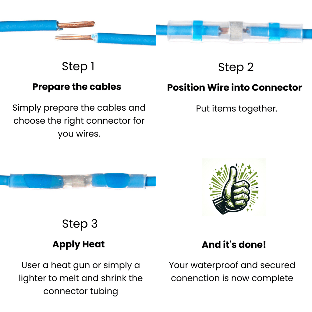 AquaSeal – Hőzsugorodó forrasztóhüvely készlet elektromos vezetékek bekötéséhez