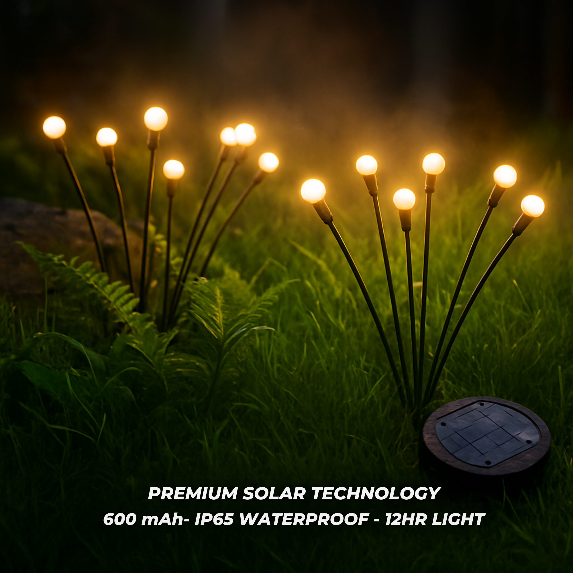 GlowNest —Solar Garden Firework Lights with Color Changing LEDs