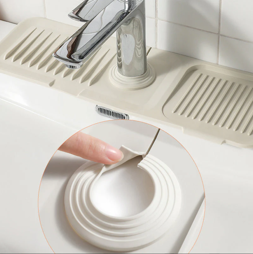 HydroGuardX — Sink Organizer Mat with Drain Tray for Kitchen & Bathroom Use
