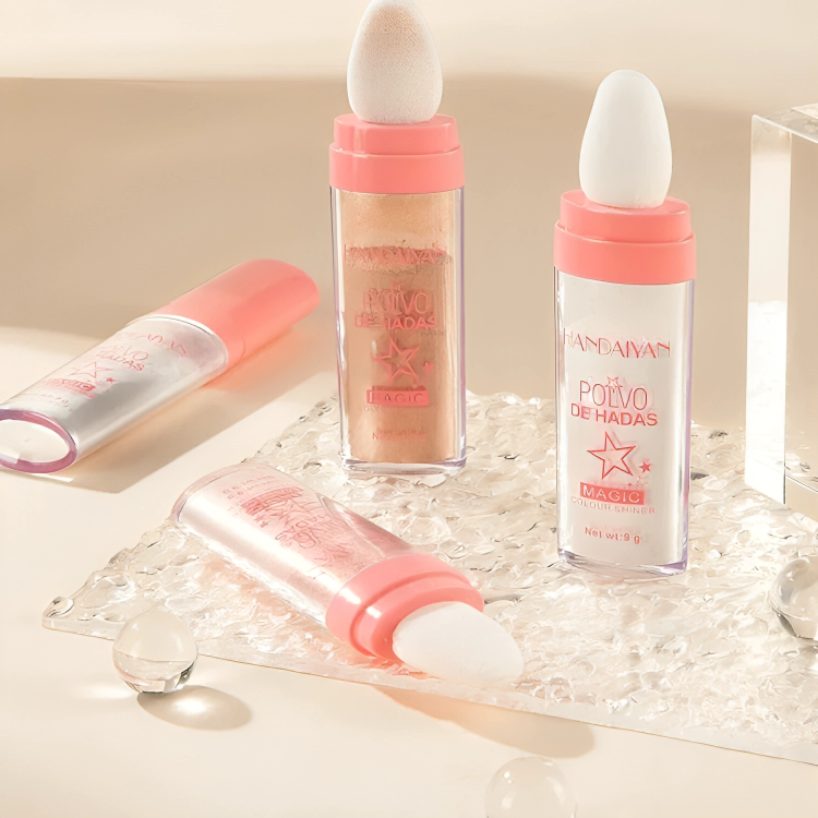 LumaBlaze — Iluminador en barra de polvo nacarado para un brillo radiante en rostro y cuerpo