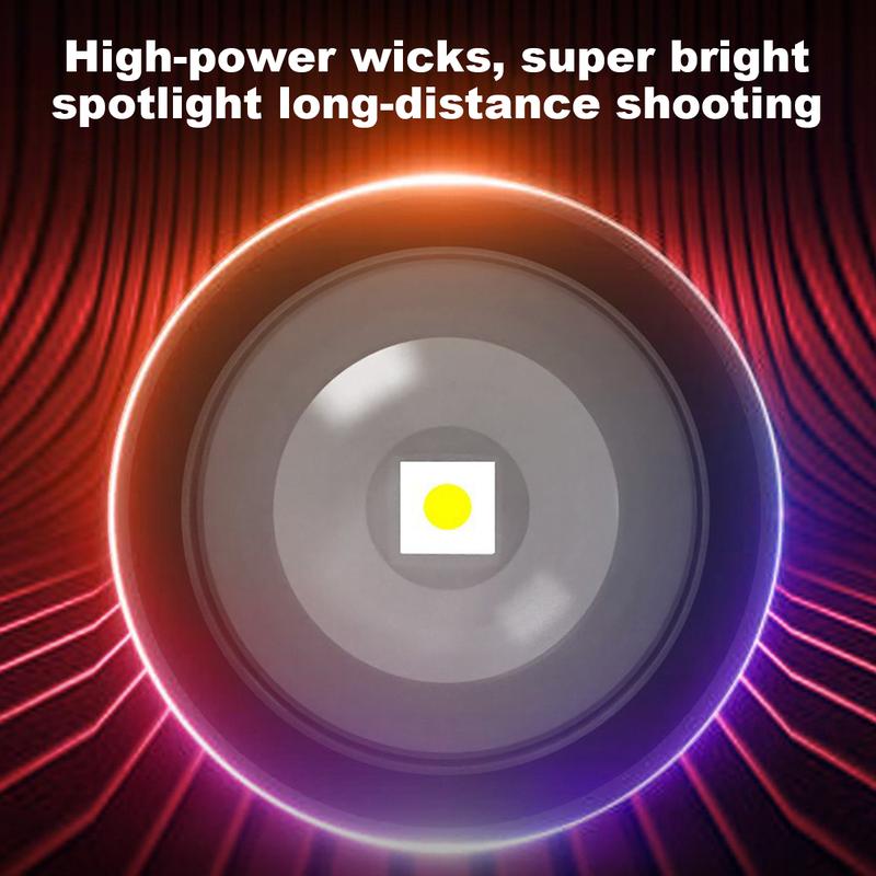 Rechargeable LED Flashlight with Zoom Focus and Power Bank