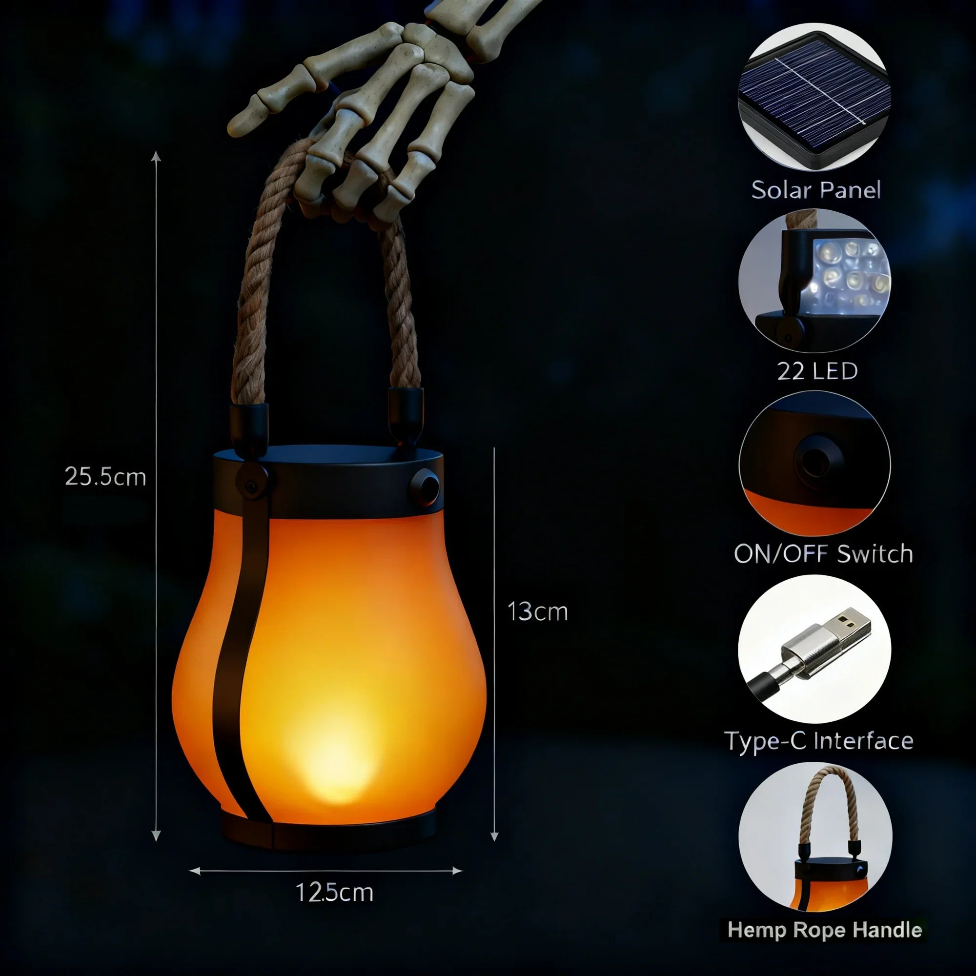 LumaFlare Pro - Solar Flame Effect Lantern for Outdoor Spaces