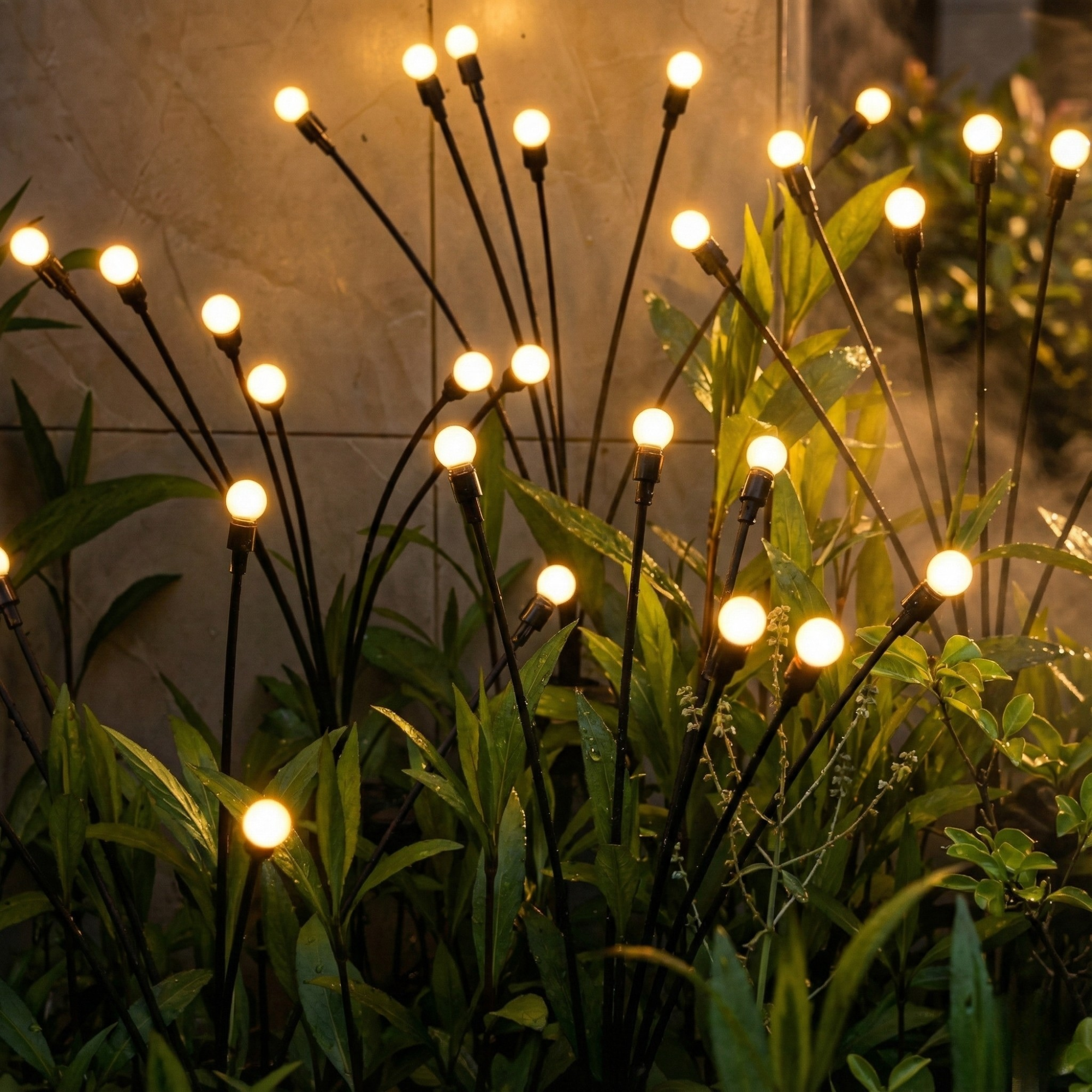 GlowNest —Solar Garden Firework Lights with Color Changing LEDs