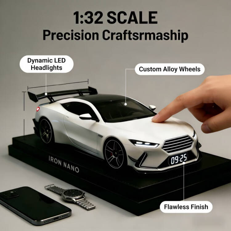 Sportautó formájú ébresztőóra – valósághű motorhang- és fényhatásokkal