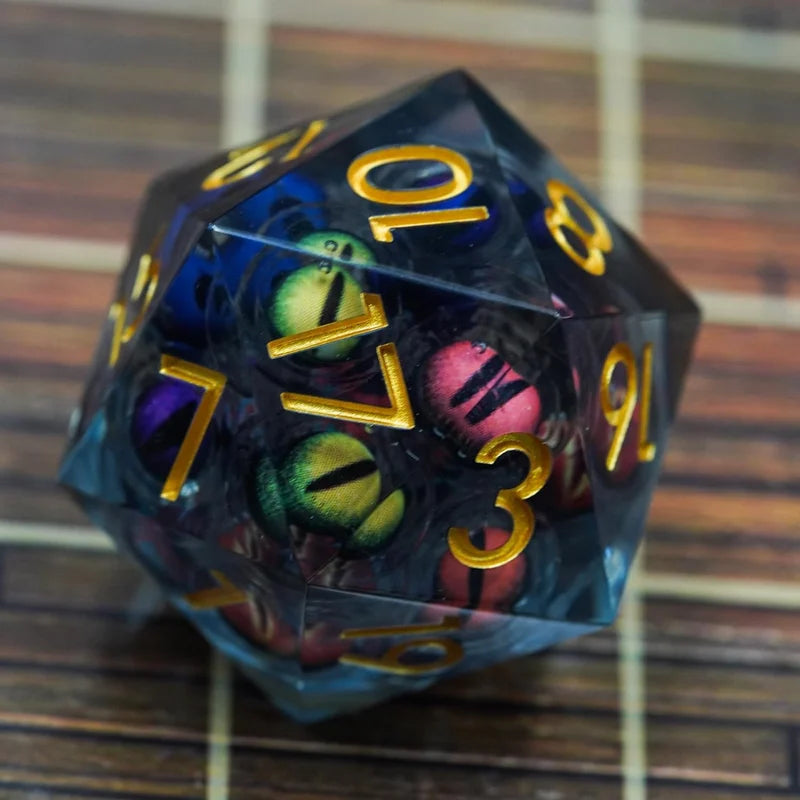 AquaEyes Polyhedral Liquid Dice Set for Tabletop Games