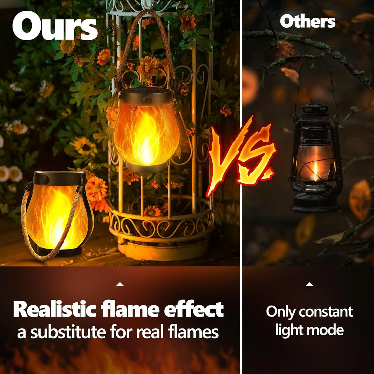 LumaFlare Pro - Solar Flame Effect Lantern for Outdoor Spaces