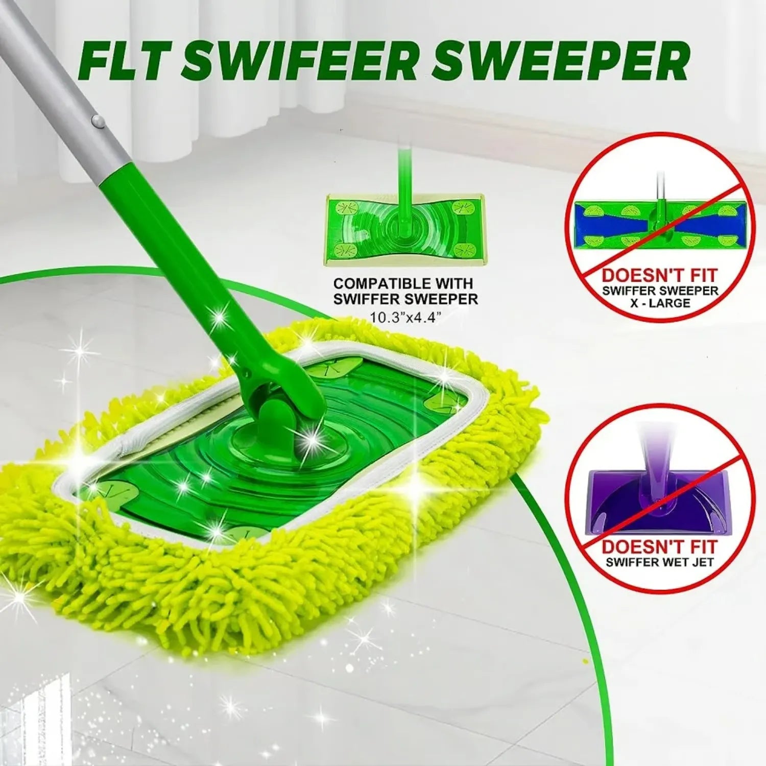 Conjunto de Refis de Almofadas de Mopa Laváveis EcoSwipe para Swiffer Sweeper