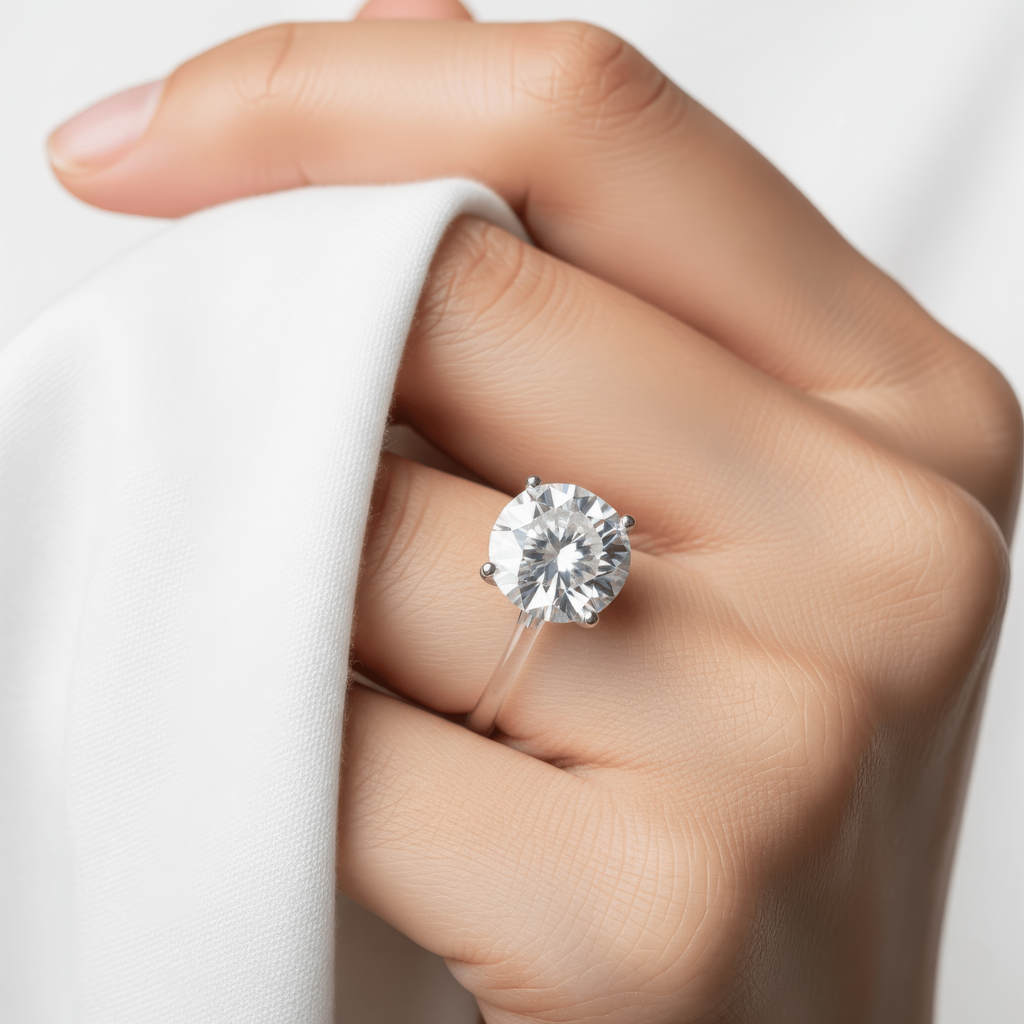 Minimal Floating-Style Ring with Clear Setting