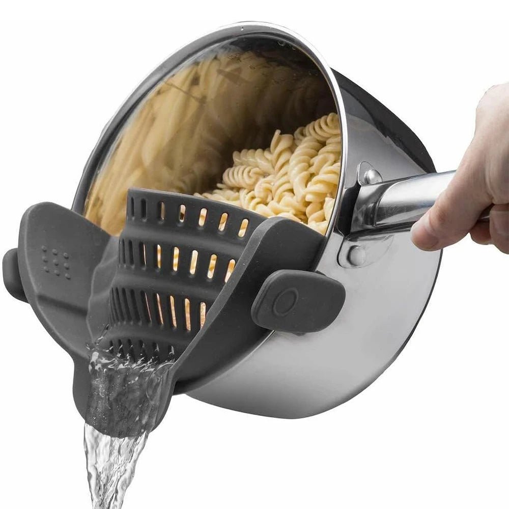 ClipDrain Elite — Clip-On Pot Strainer for Draining Pasta and Vegetables