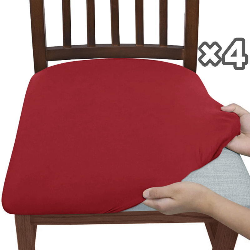 Seatella-ダイニング用椅子座面の伸縮カバー(4枚組)