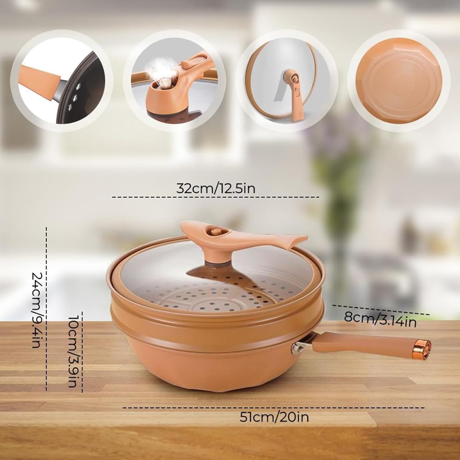 SuperWok - Nonstick Deep Frying Wok with Lid