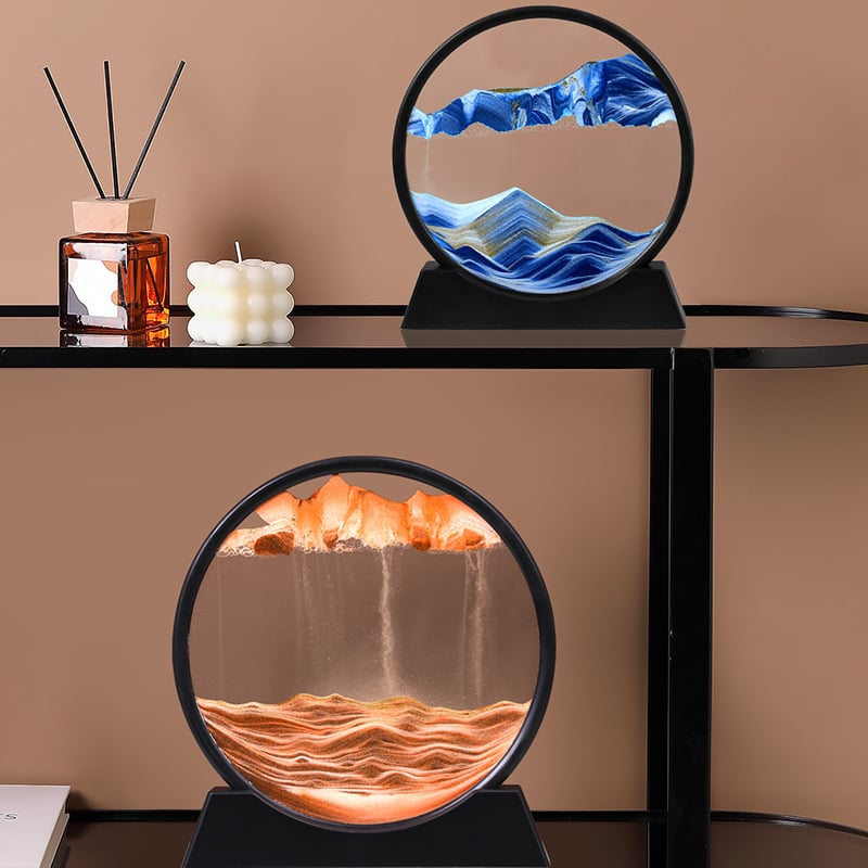Round Sand Motion Art Decor for Home and Office