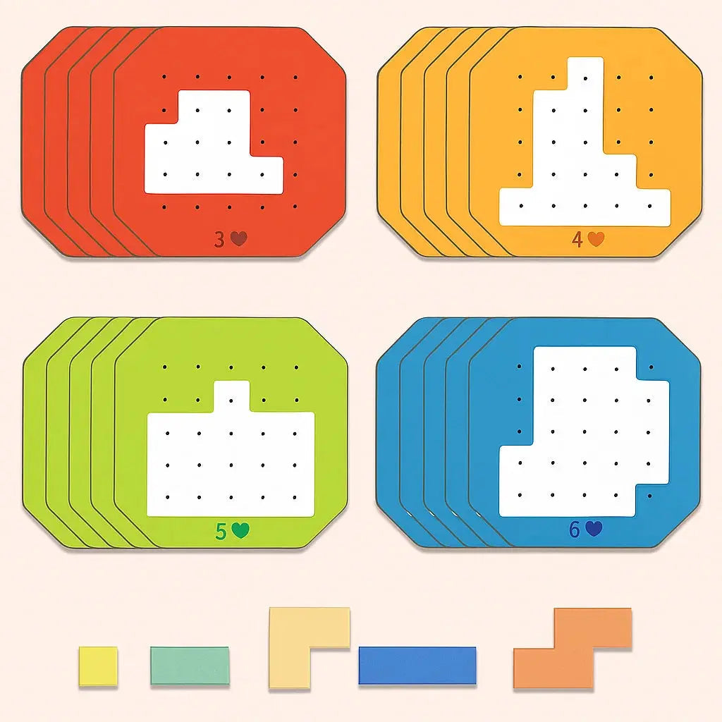 Logic Puzzle Game Board with Shape Pieces for Kids & Adults