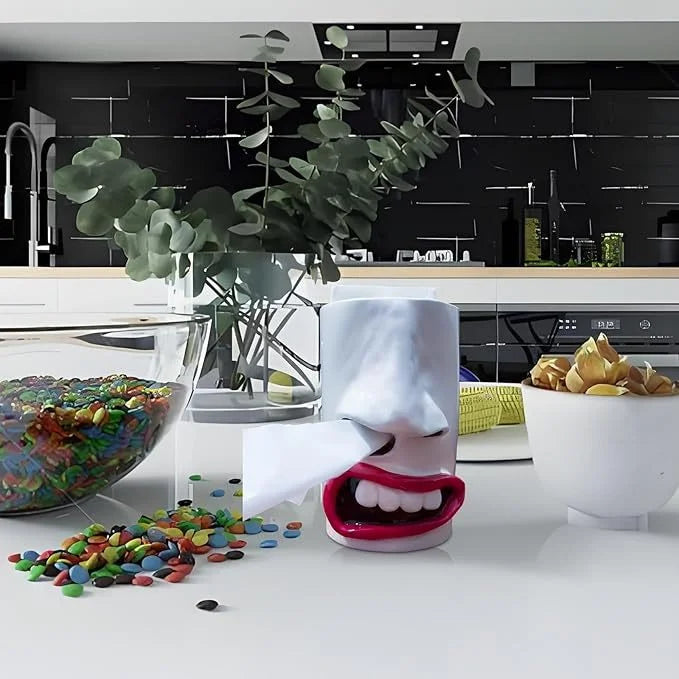 HappyFace - Caixa de Lenços Divertida Feita à Mão