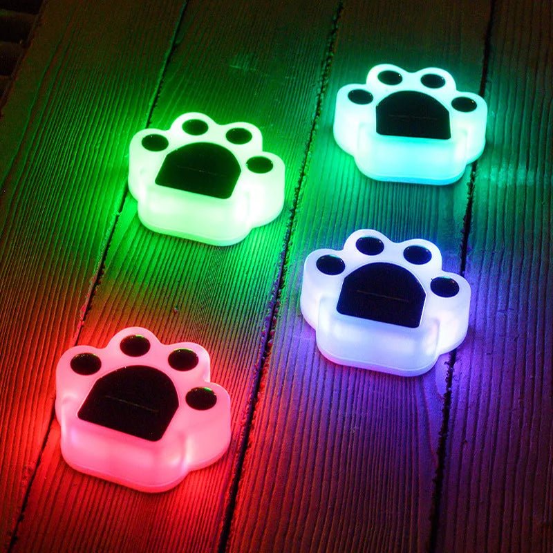 LumaPride — Solar Paw Print Garden Pathway Lights Set