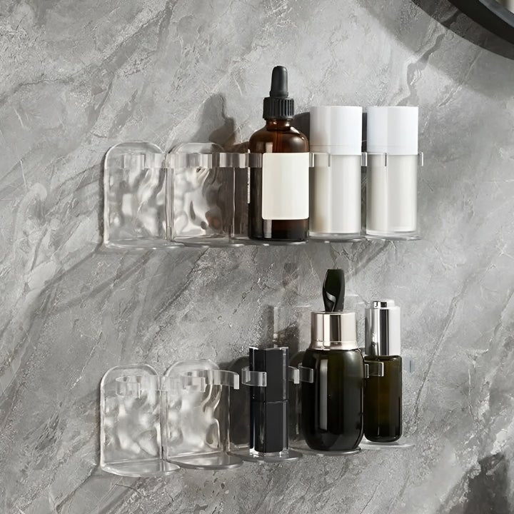 AquaGripPro — Wall Mounted Shower Shelf with Adhesive Hooks