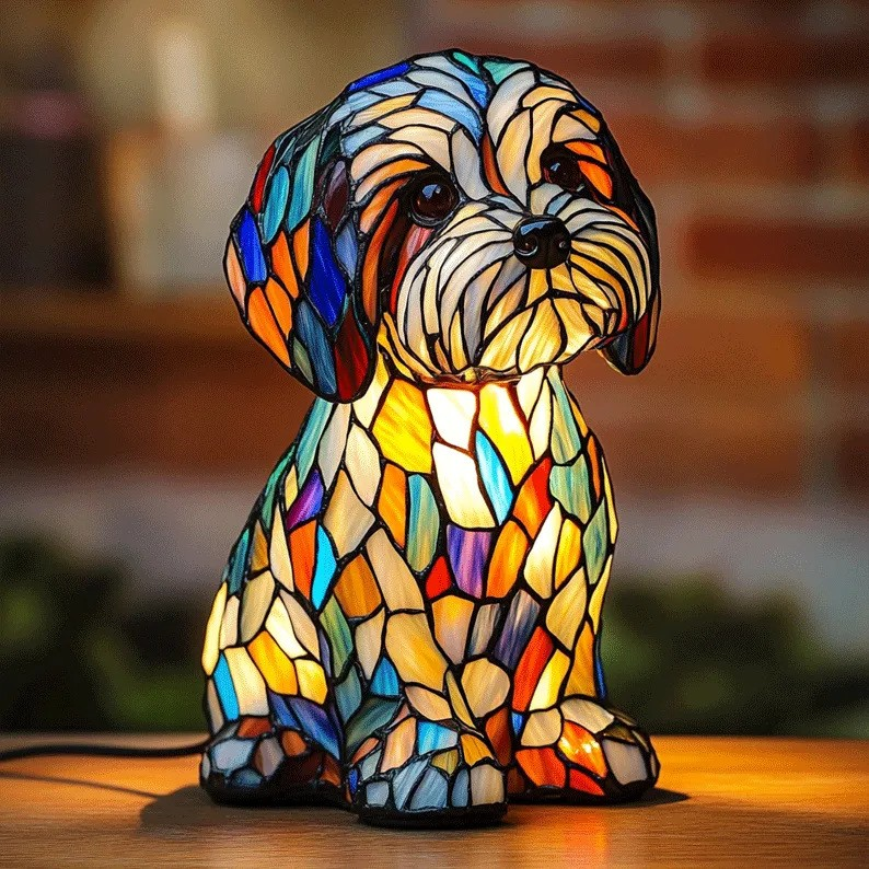 Sweetness of Friendship – Stained Glass Animal Lamp