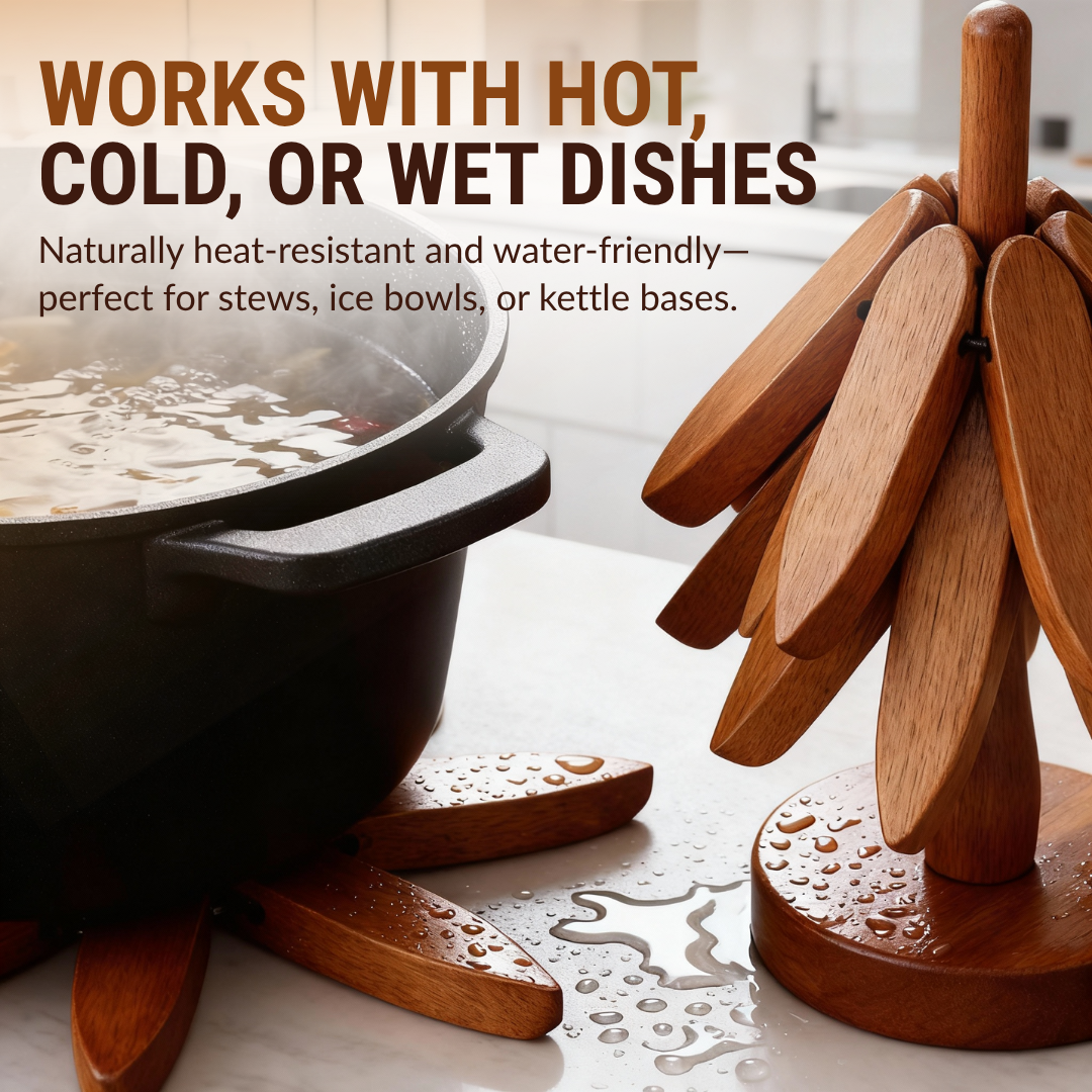 Sottopentola decorativi in stile legno per le superfici della cucina