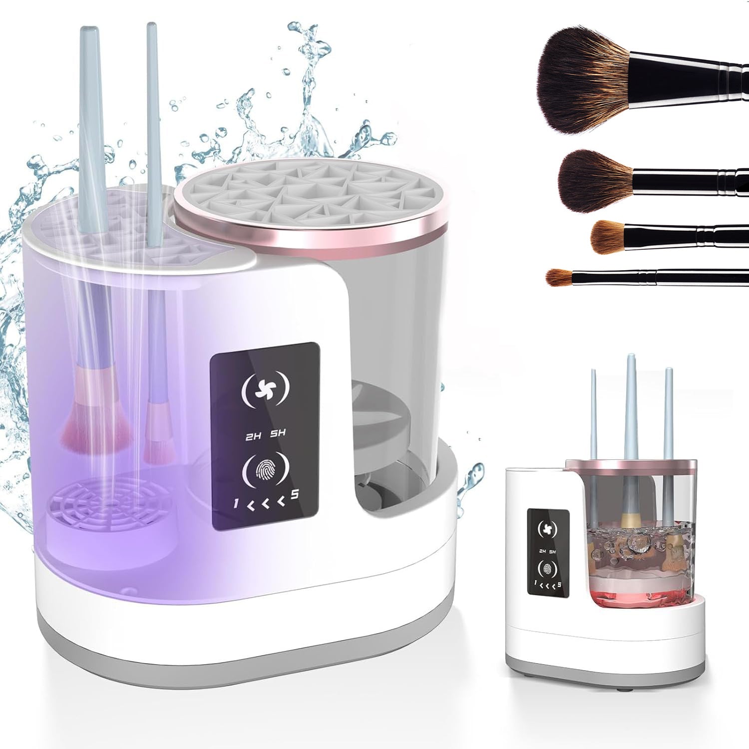 Automatic Makeup Brush Cleaner and Dryer with Rechargeable Design