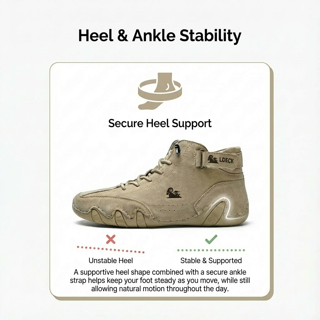 Supportive High-Top Shoes with Stable Heel Design