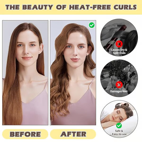 Satin Smooth Heatless Curlers – No-Heat Hair Styling Set