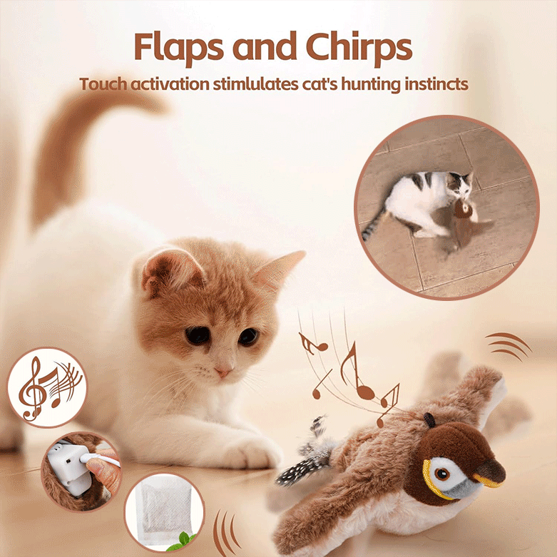ChirpBuddy – Interactive Plush Bird Cat Toy