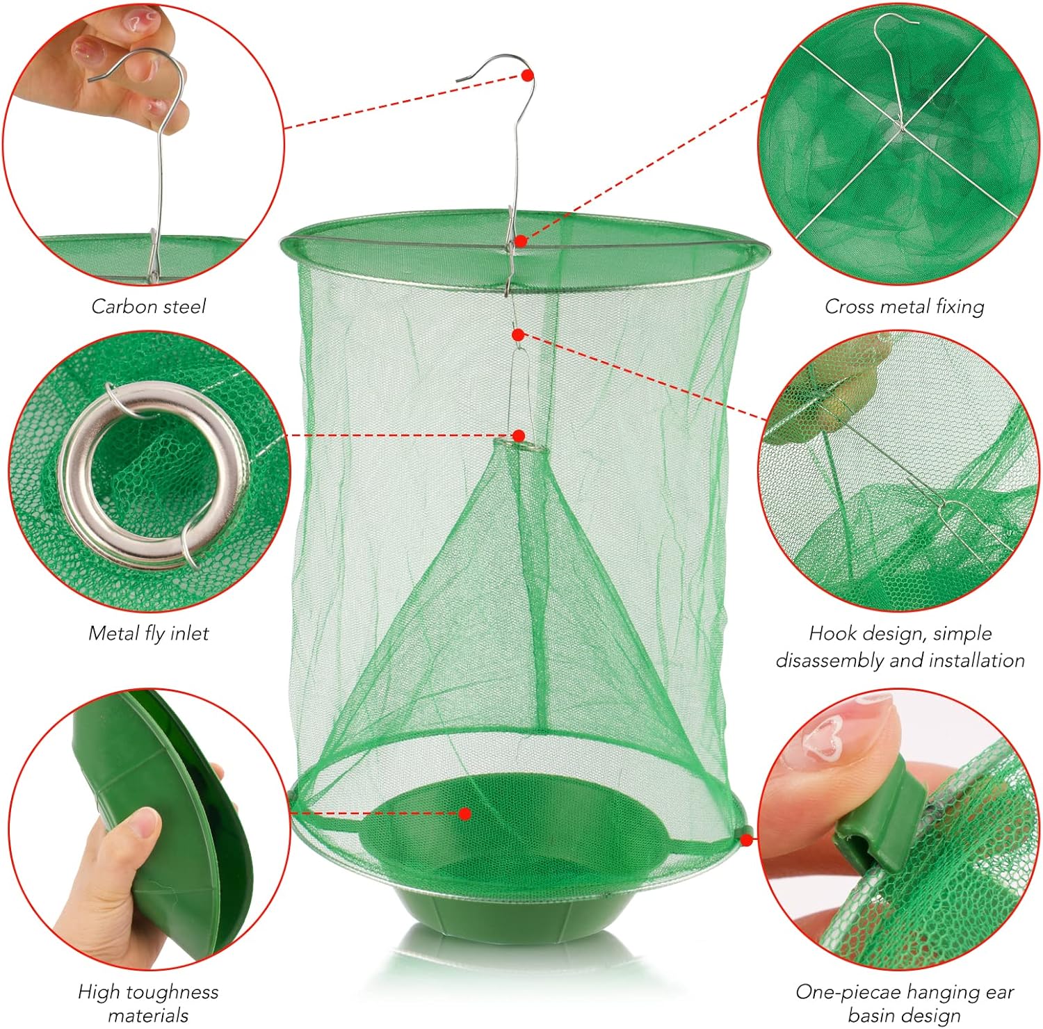 TrapSavage — Reusable Hanging Fly Trap Mesh Catcher